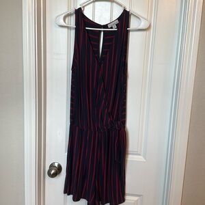 Allison Joy Navy and Red Striped Romper
